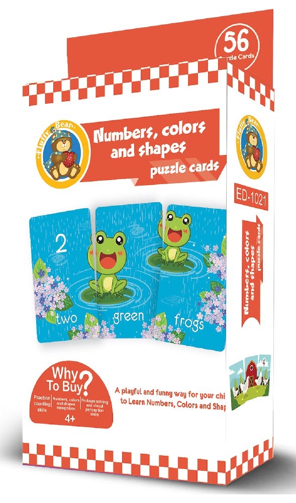 Fluffy Bear Numbers Flash Cards - 54 Pieces