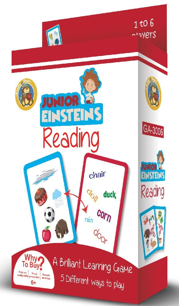 Fluffy Bear Junior Einstein, Reading Cards Game - 62 Cards