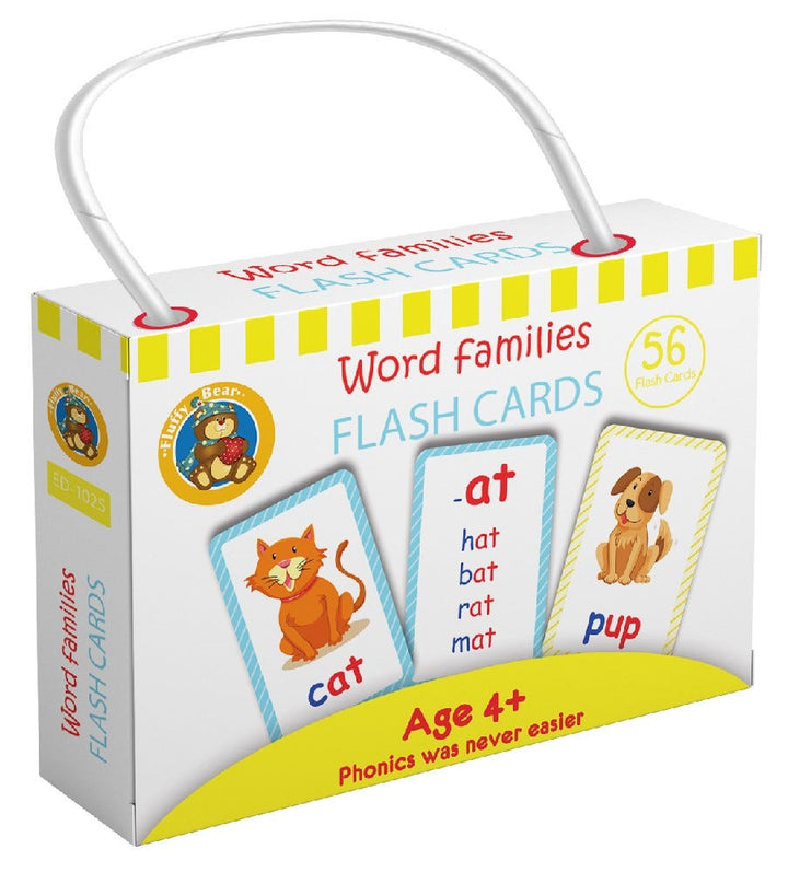 Fluffy Bear Word Families Flash Cards - 56 Pieces