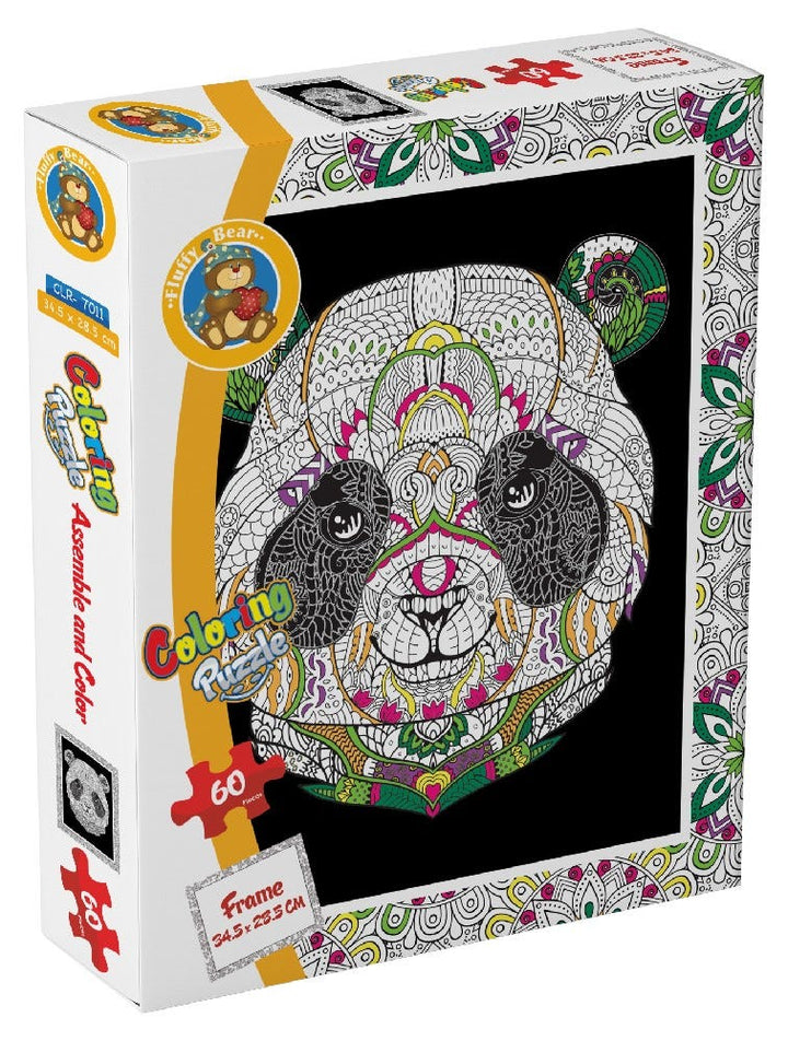 Fluffy Bear Panda Coloring Puzzle - 60 Pieces