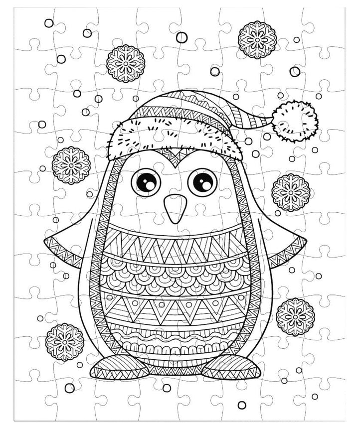 Fluffy Bear Penguin Coloring Puzzle - 24 Pieces