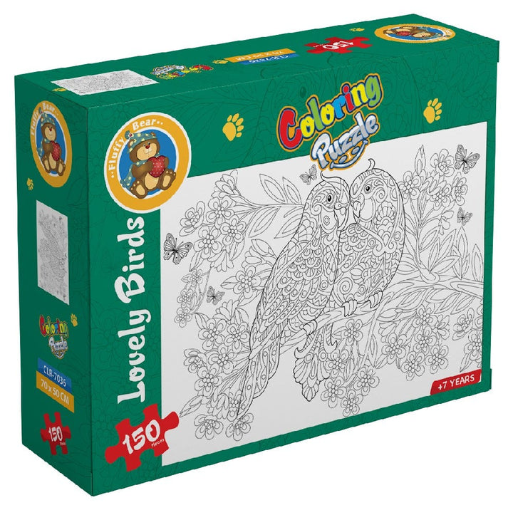 Fluffy Bear Lovely Birds Coloring Puzzle - 150 Pieces