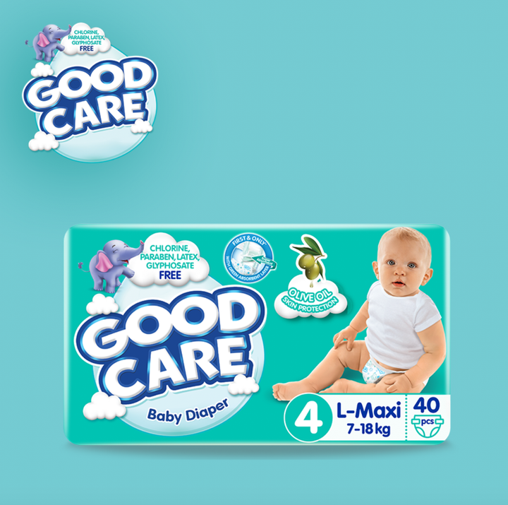 Good Care Baby Diapers Size 4 L-Maxi | 7-18 Kg | 40 Pieces