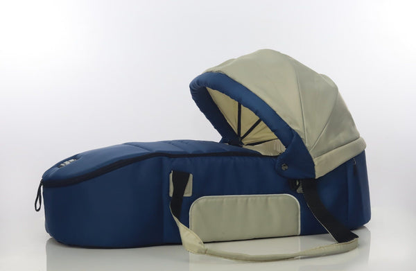 Uni-Baby Carry Cot - Beige and Dark Blue