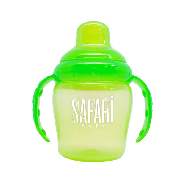 Safari Training Cup with Silicone Spout with Handle - 280 ml - Green