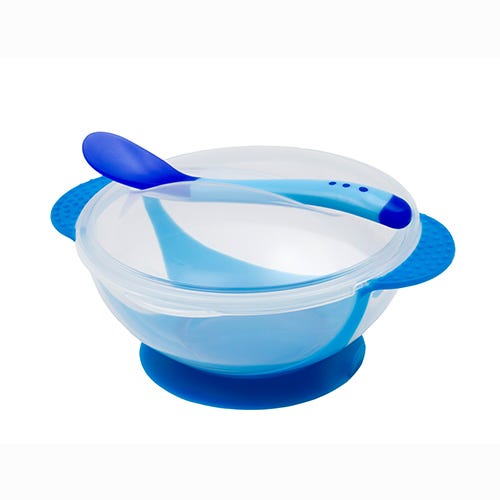 Safari Baby Feeding Bowl With Spoon | Blue