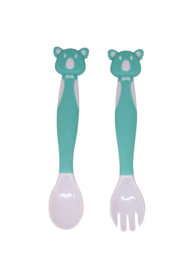 Safari Baby Flexible Spoon & Fork Set | Blue