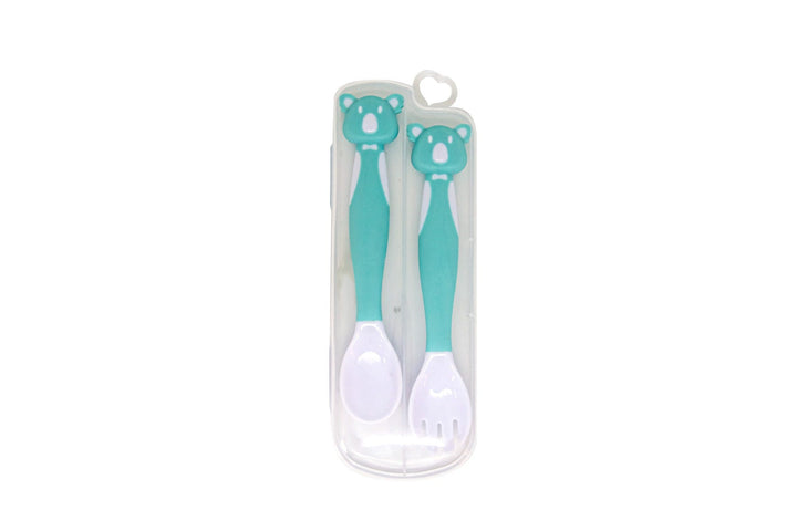 Safari Baby Flexible Spoon & Fork Set | Blue