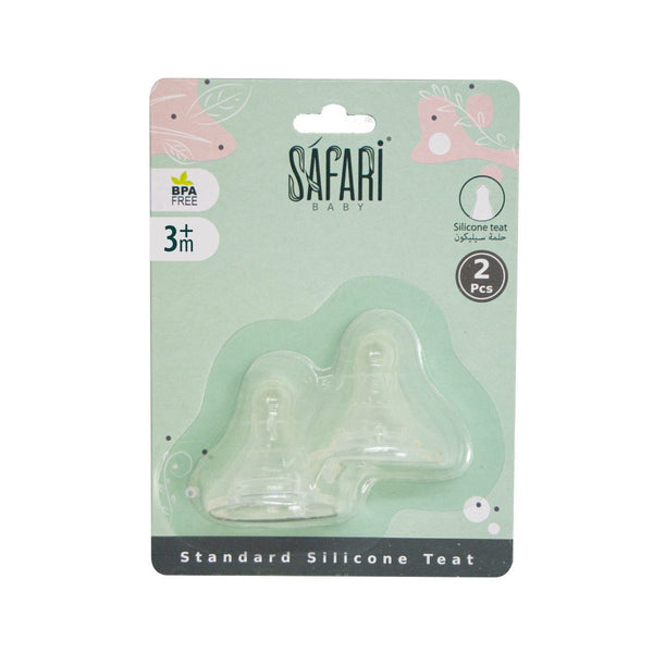 Safari Baby Standard Medium Flow Nipple | +3 Months | 2 Pieces