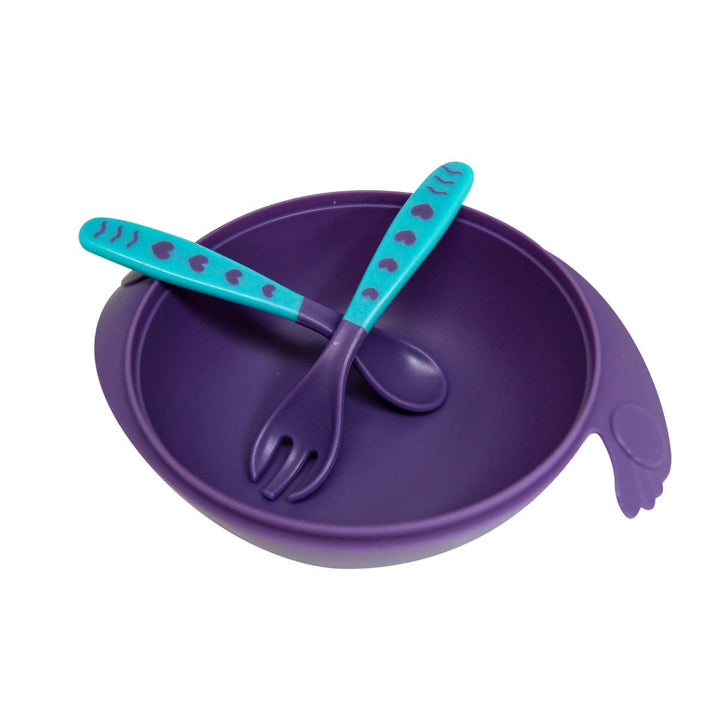 Safari Baby Dividable Bowl with Spoon & Fork | Blue