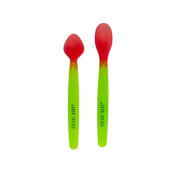 Safari Baby Color Changing Spoon Set | Green | 2 Pieces