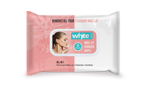 White Make-Up Remover Wipes | 40 Wipes