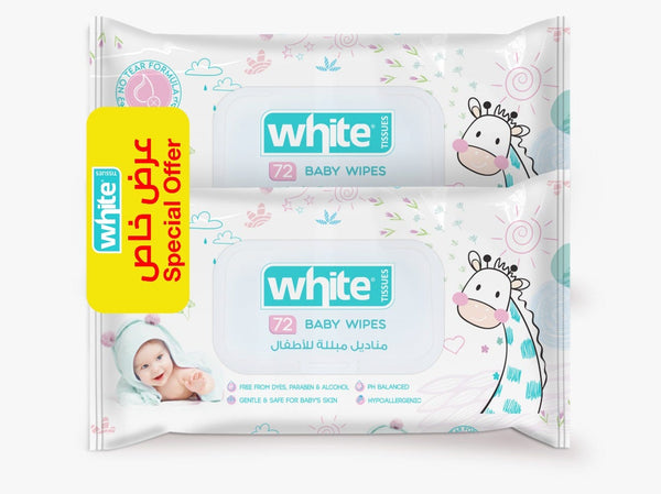 White Baby Wipes Special Offer  2 Pieces - 144 Wipes