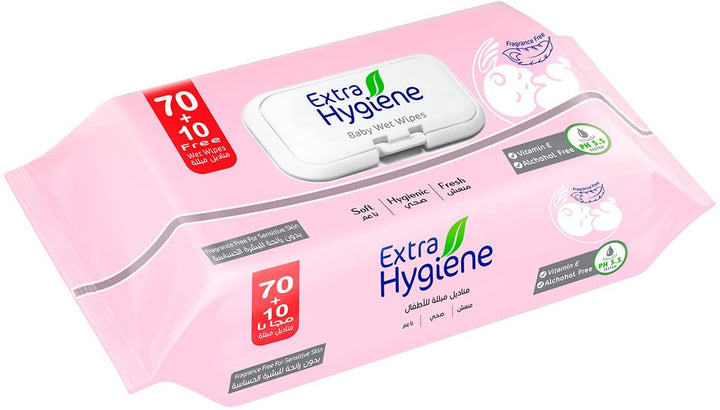 Hygiene Baby Wet Wipes for Sensitive Skin - 80 Wipes