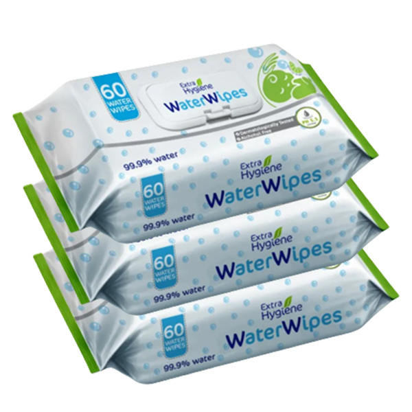 Hygiene Baby Water Wipes with Kiwi 3 Packs - 180 Pieces