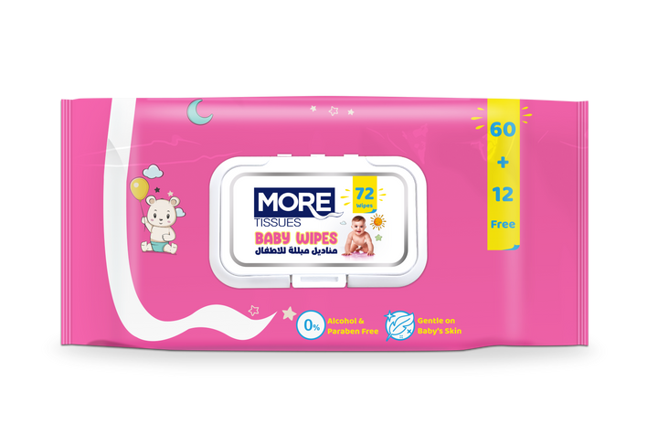 More Tissues Baby Wipes | 72 Wipes