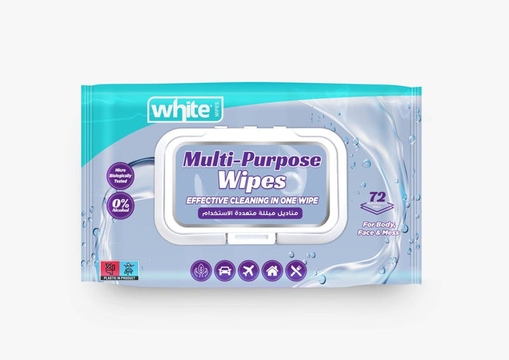 White Multi-Purpose Wipes | 72 Wipes