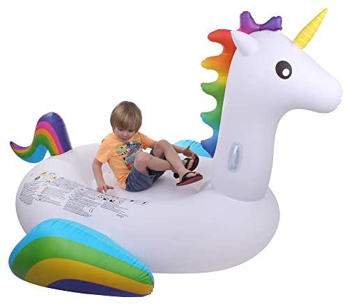 SunClub Jumbo Unicorn Inflatable Float - White