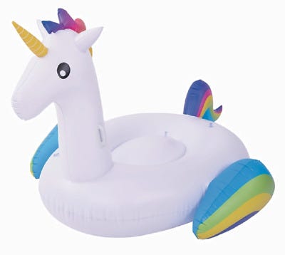 SunClub Unicorn Inflatable Float - White