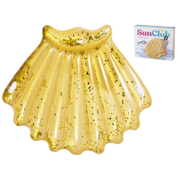 SunClub Glitter Shell Inflatable Mat - Gold 172x165 cm