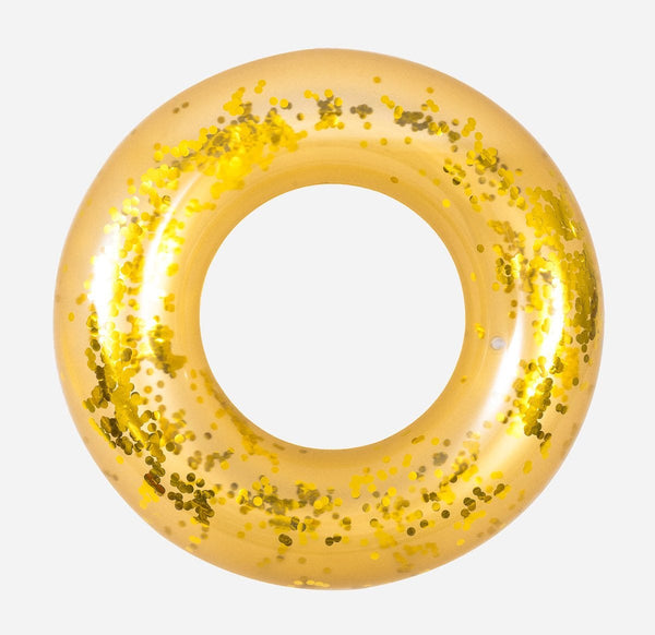 SunClub Glitter Golden Inflatable Ring
