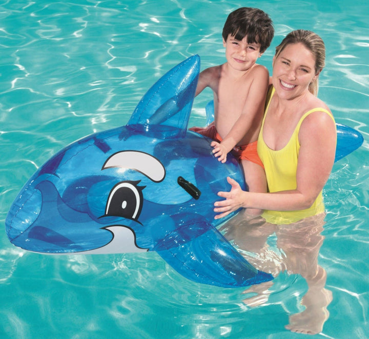 Bestway Transparent Whale Rider Float for Kids - Blue