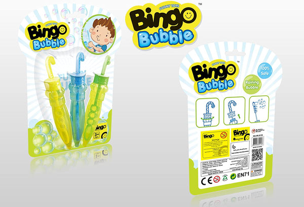Bingo Umbrella Bubble Bottle Card | 3 Pieces | Color May Vary