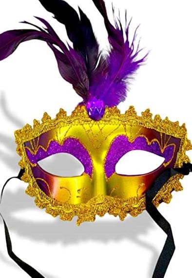 Feather Masquerade Eye Mask - Variable Colors
