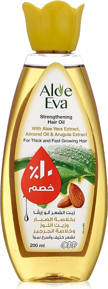 Aloe Eva Hair Oil with Aloe Vera, Almond Oil and Arugula with Extra 10% | 200ml