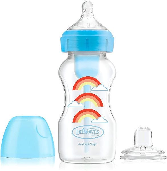 Dr Browns Options+ Feeding Bottle with Sippy Spout 270 ml - Blue
