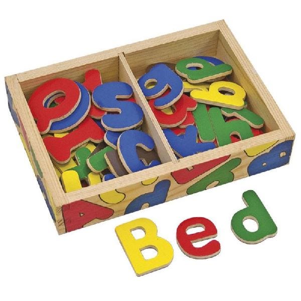 Melissa and Doug Magnetic Wooden Alphabet - 52 Pieces