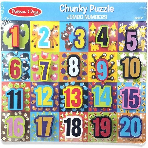 Melissa and Doug Jumbo Numbers Chunky Puzzle - 20 Pieces