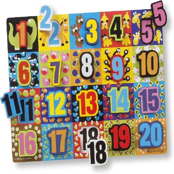 Melissa and Doug Jumbo Numbers Chunky Puzzle - 20 Pieces