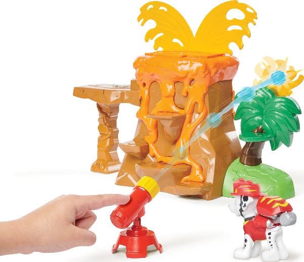 PAW Patrol Dino Rescue Volcano Playset with Zipline and 3 Exclusive Figures