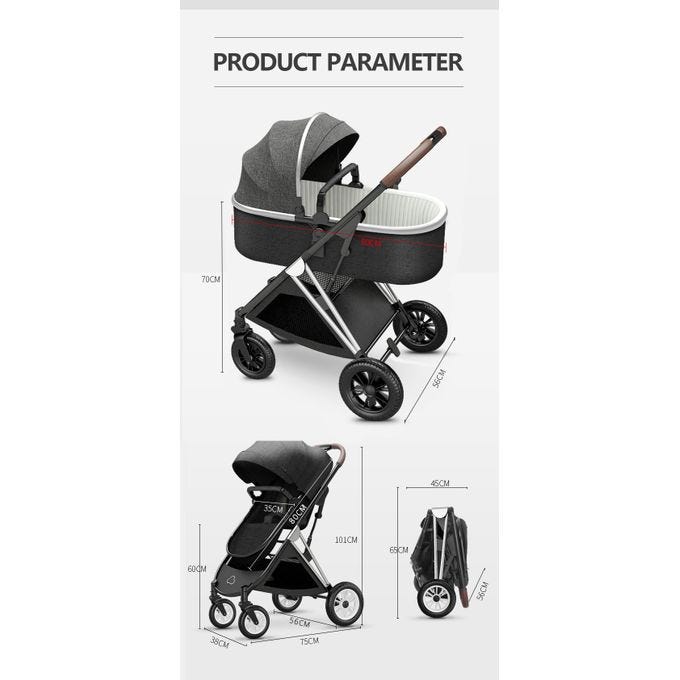 LeQueen BC1 New Baby Stroller High Quality - High Safety| Wine Red