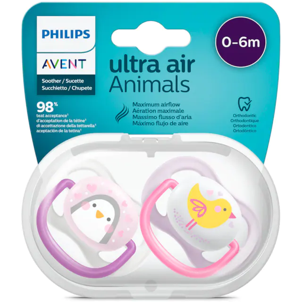 Philips Avent Birds Ultra Air Pacifier 0-6 Months - 2 Pieces