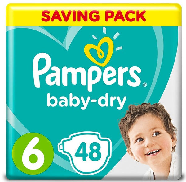 Pampers Baby Dry XL Diapers Size 6 - 16+ KG - 48 Diapers
