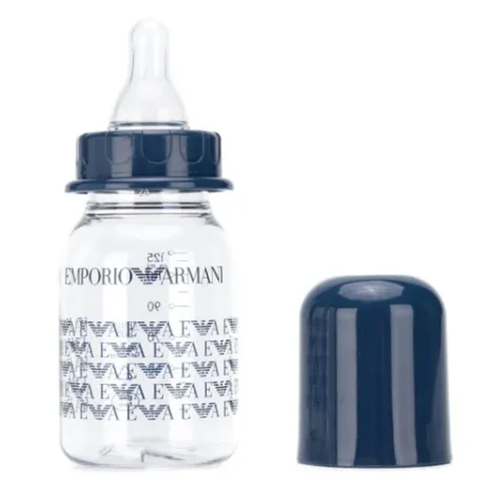 Emporio Armani Kids All - Over Logo Baby Bottle, 125 ml - Navy