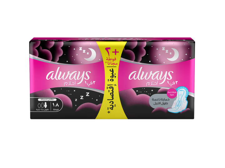 Always Dreamzz Maxi Thick Long Sanitary Pads - 18 Pads