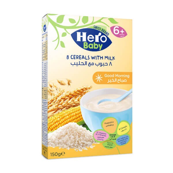 Hero Baby Good Morning 8 Cereals with Milk 6+ Months - 150 gm