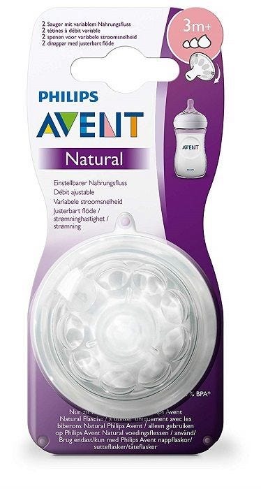 Philips Avent Natural Variable Flow Baby Teat - 3+ Months - 2 Pieces