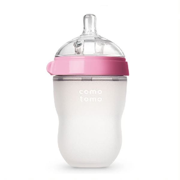 Comotomo Natural Feel Medium Flow Silicone Baby Bottle, 3+ Months, 250 ml - Pink