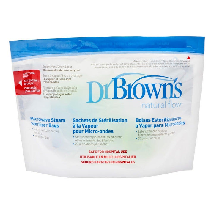 Dr. Brown’s Natural Flow Microwave Steam Sterilizer Bags | 5 Packs