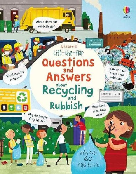 Lift-The-Flap Questions and Answers About Recycling and Rubbish Book, 6-8 Years - 14 Pages