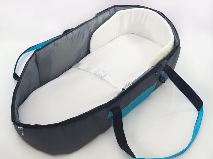 Uni-Baby Carry Cot - Turquoise and Grey