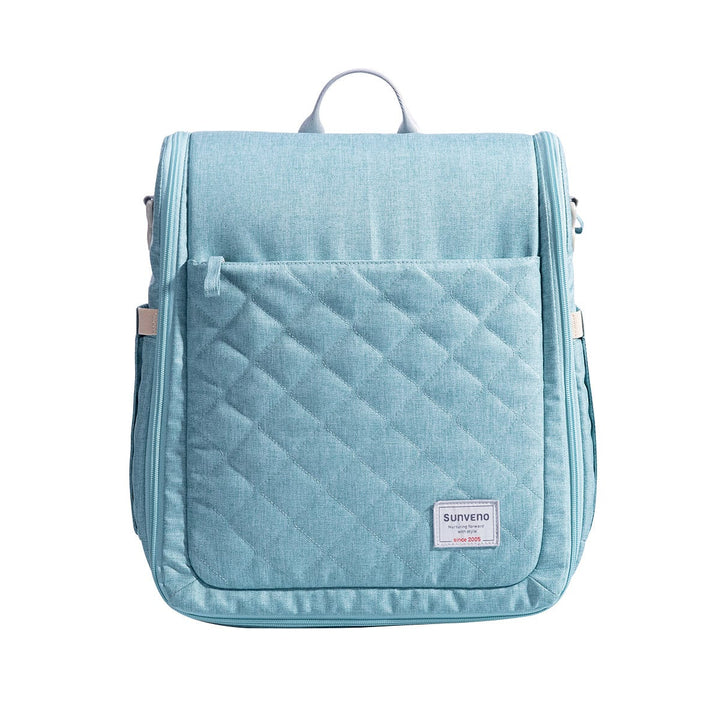 Sunveno Portable Folding Baby Bassinet Crib Diaper Bag | Sea Green