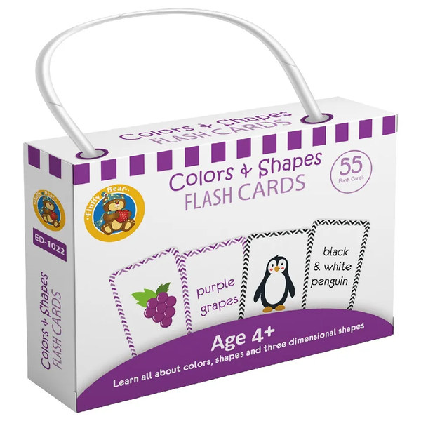 Fluffy Bear Colors and Shapes Flash Cards - 55 Pieces