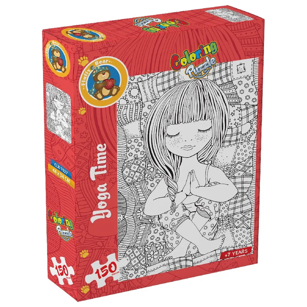 Fluffy Bear Yoga Time Coloring Puzzle - 150 Pieces