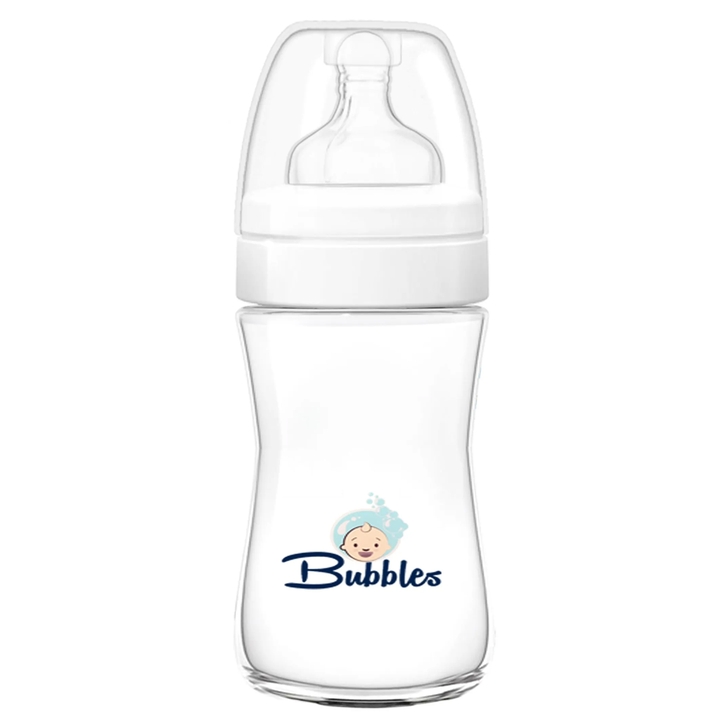 Bubbles Classic Baby Feeding Bottle, 150 ml - White