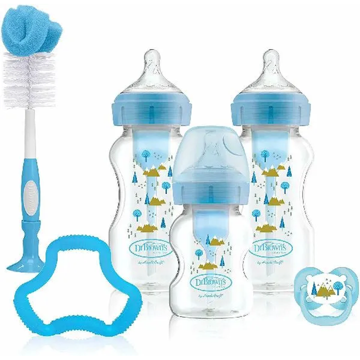 Dr Browns Options+ Anti-Colic Feeding Bottle Gift Set 6 Pieces - Blue